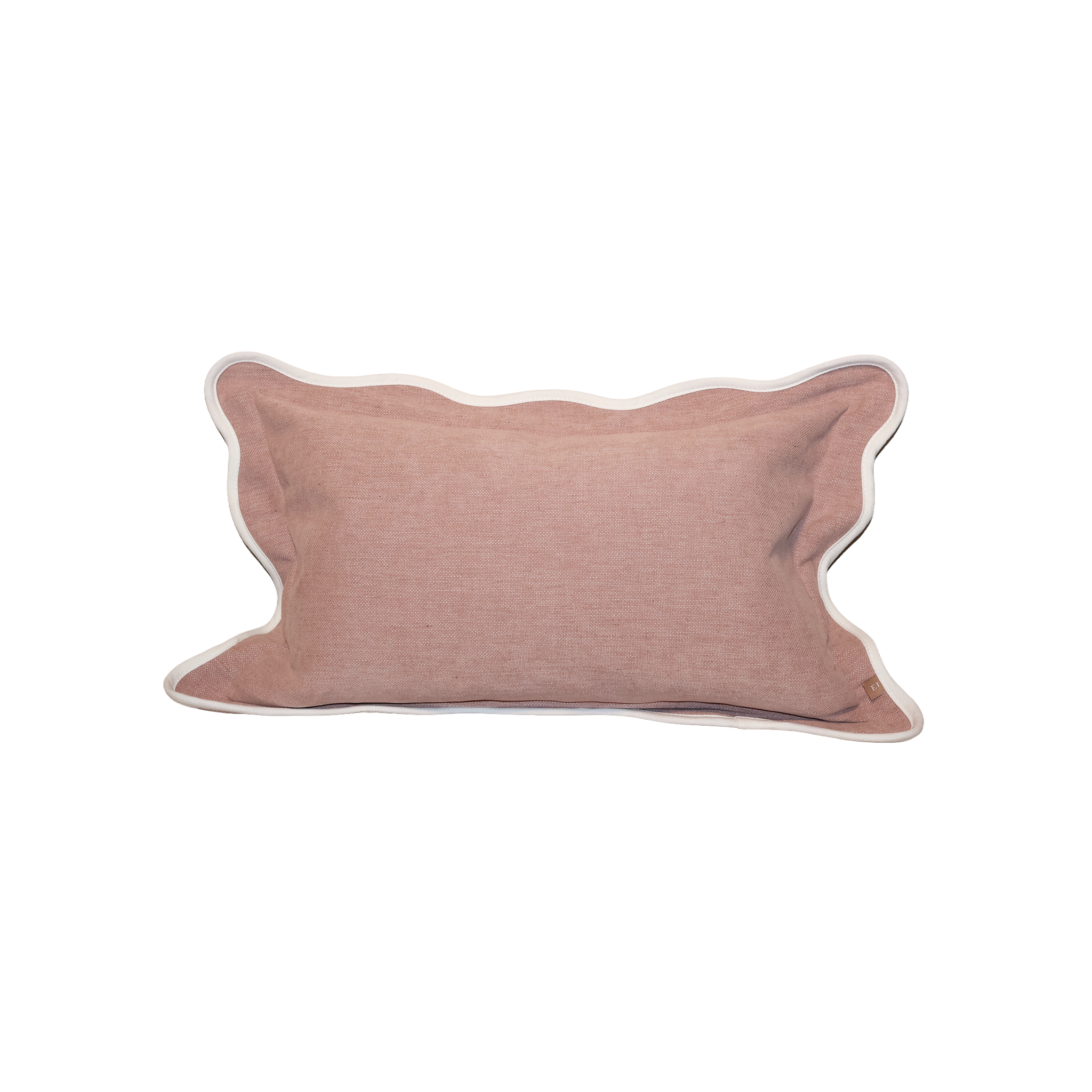 Chloe Dusty Pink Scalloped Edge Rectangular Cushion
