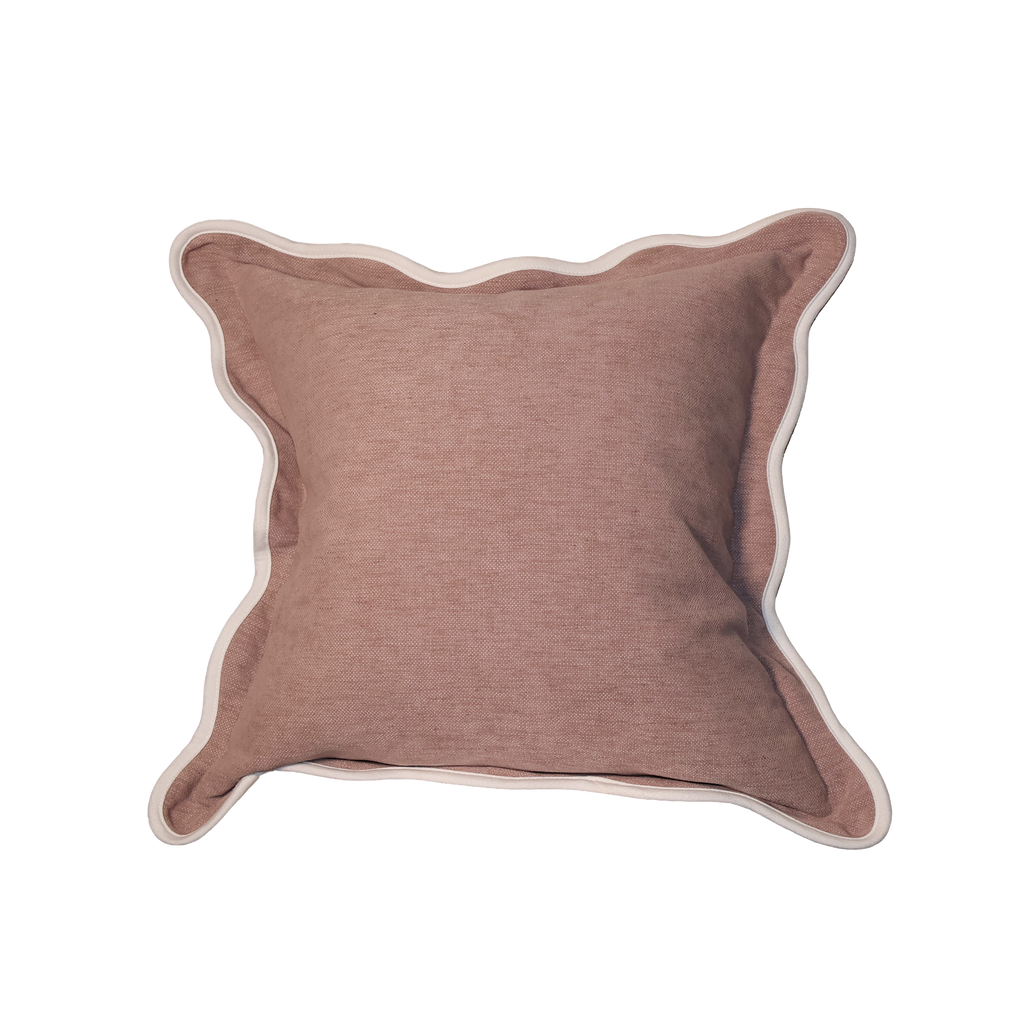 Chloe Dusty Pink Scalloped Edge Cushion