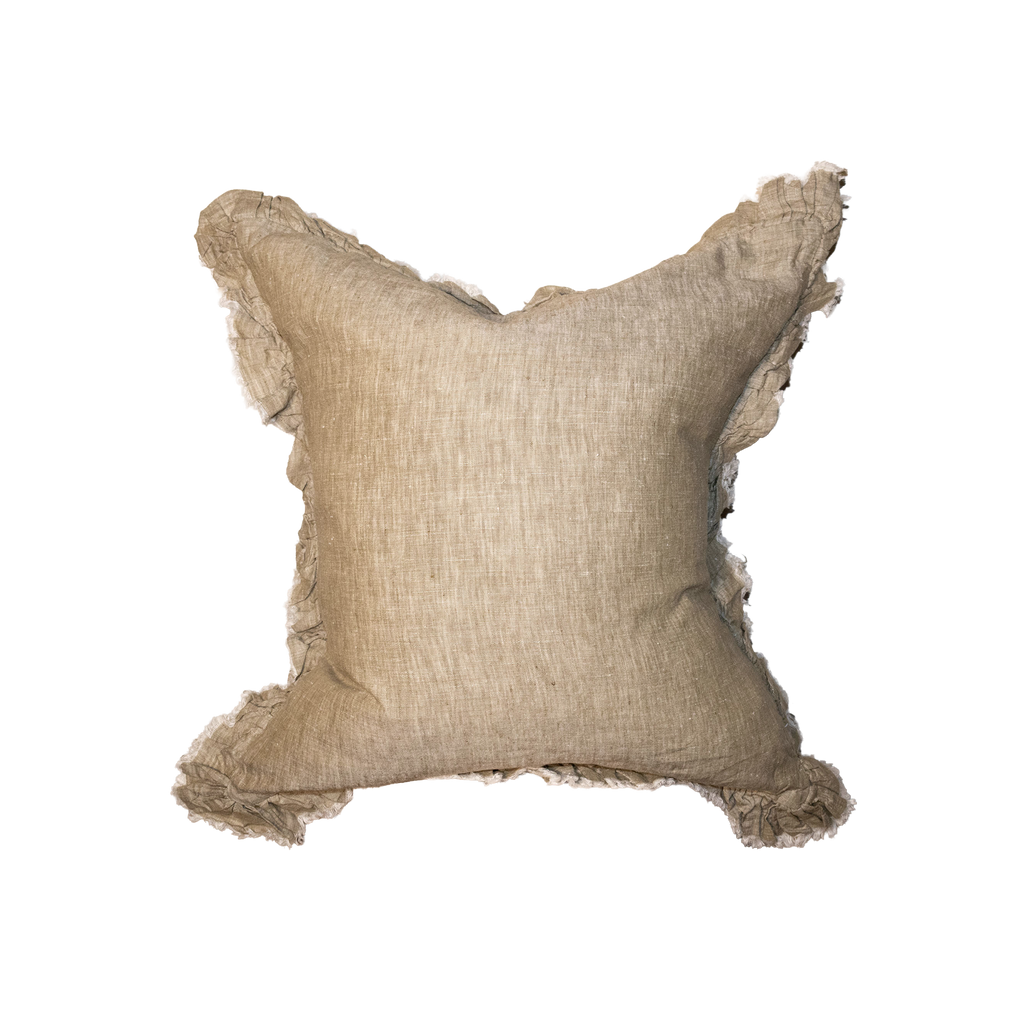Hallie Washed Olive Linen Cushion