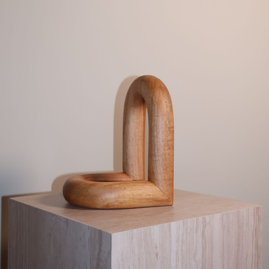 Arched wooden bookend